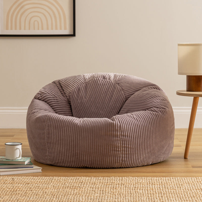 Pouf classique Kingston en velours côtelé, bruyère