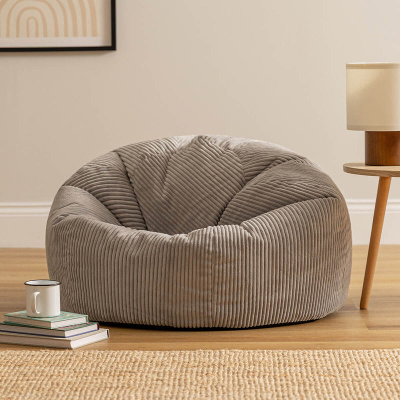 Pouf classique Kingston en velours côtelé, gris