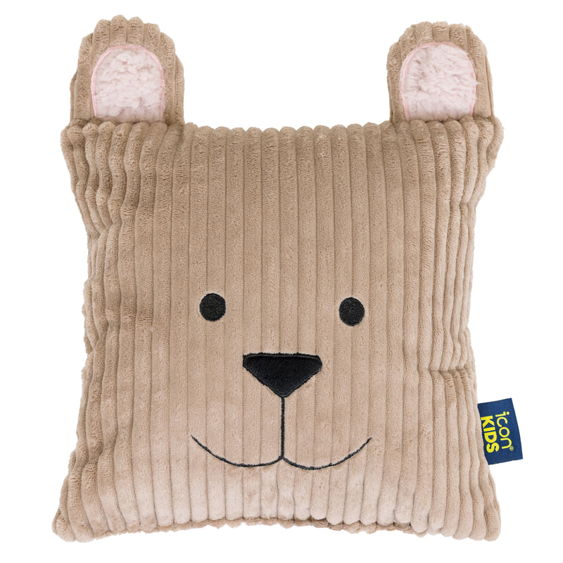 Kids Bertie Bear Cord Cushion - Mocha