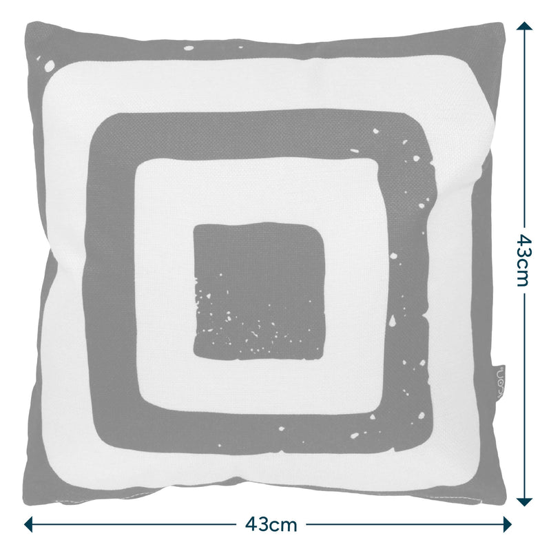 Coussin carré intérieur-extérieur – Noir et blanc