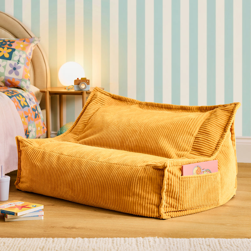 Canapé pouf pour enfant Francesco Cord - Ocre