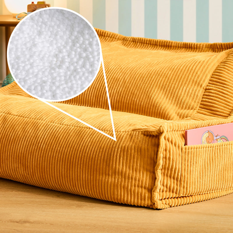 Canapé pouf pour enfant Francesco Cord - Ocre