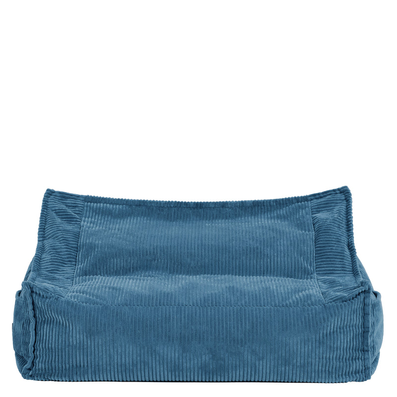 Canapé pouf pour enfant Francesco Cord - Bleu jean