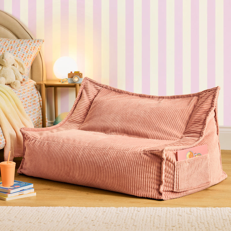 Canapé pouf pour enfant Francesco Cord - Rose