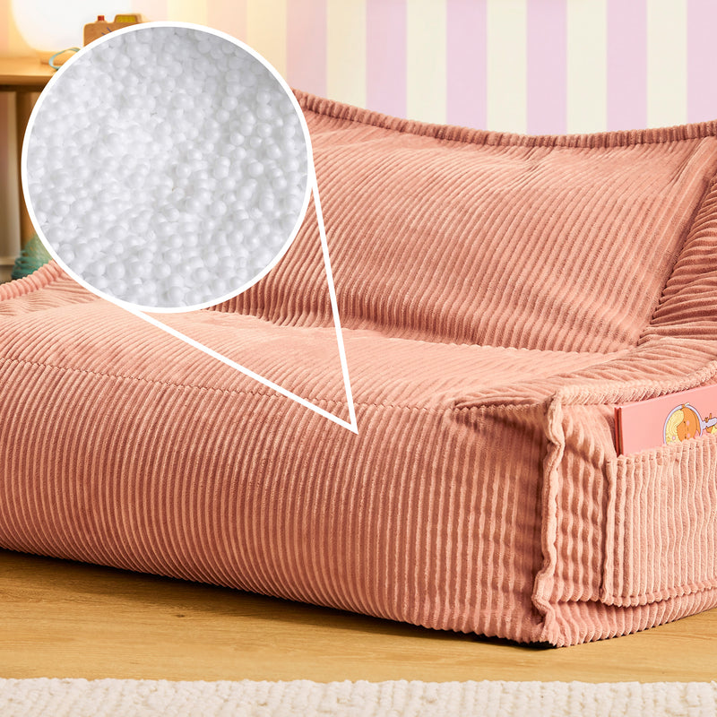 Canapé pouf pour enfant Francesco Cord - Rose