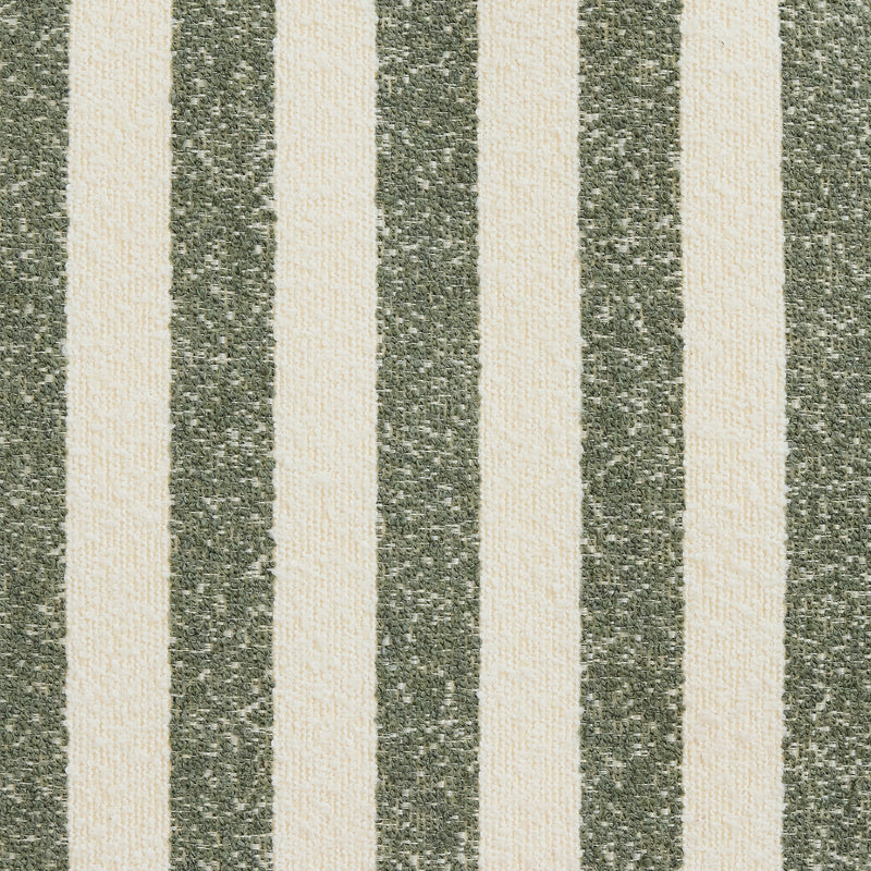 Pouf rond en bouclé rayé Milano - Vert olive