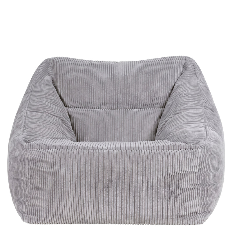 Fauteuil poire Natalia en velours côtelé, gris