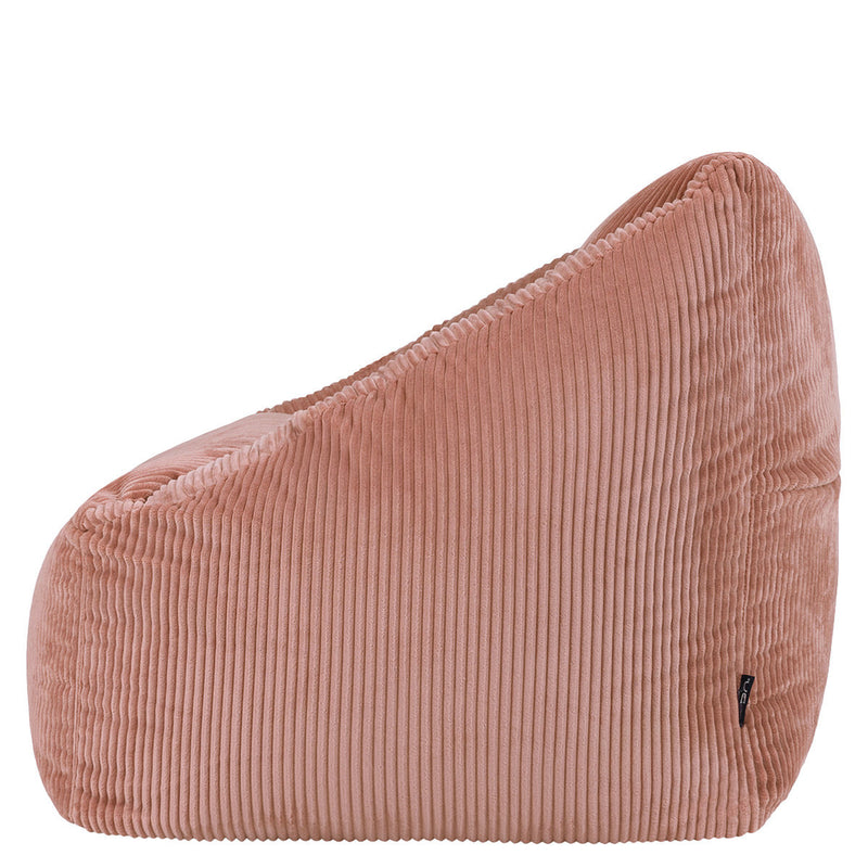 Fauteuil poire Natalia en velours côtelé, rose aurore