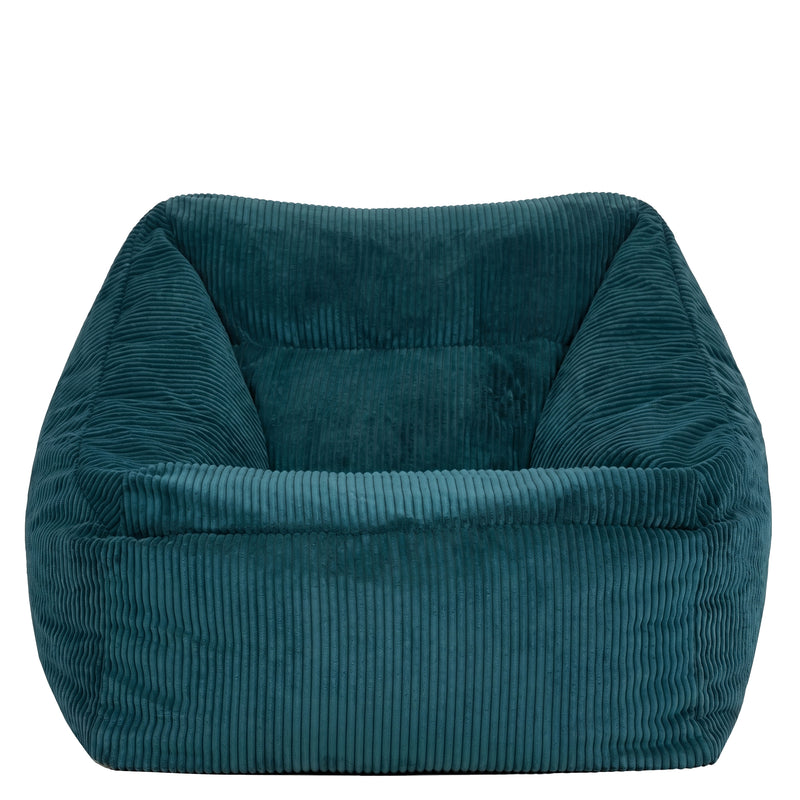 Fauteuil poire Natalia en velours côtelé, sarcelle