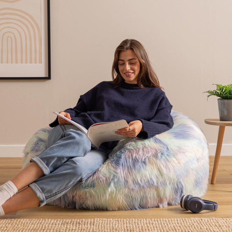 Pouf classique en fausse fourrure, Unicorn