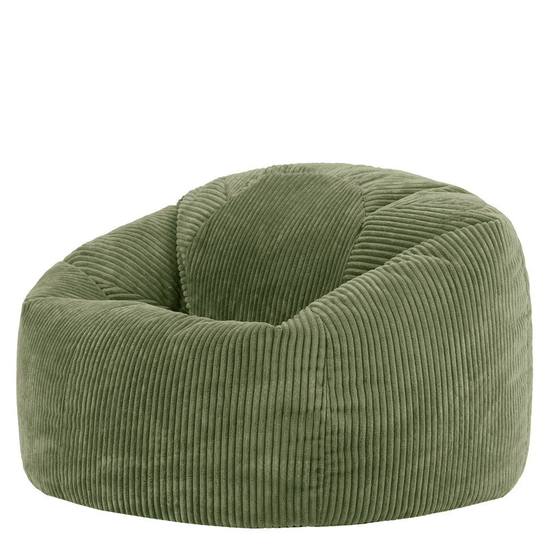 Pouf classique Kingston XL en velours côtelé - Vert sauge