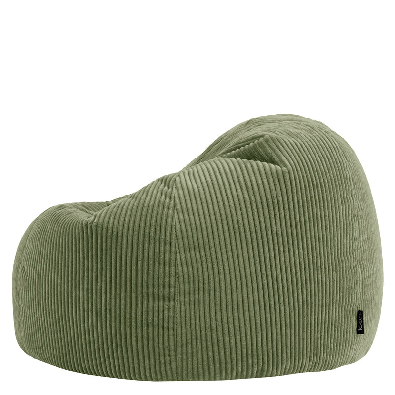 Pouf classique Kingston XL en velours côtelé - Vert sauge