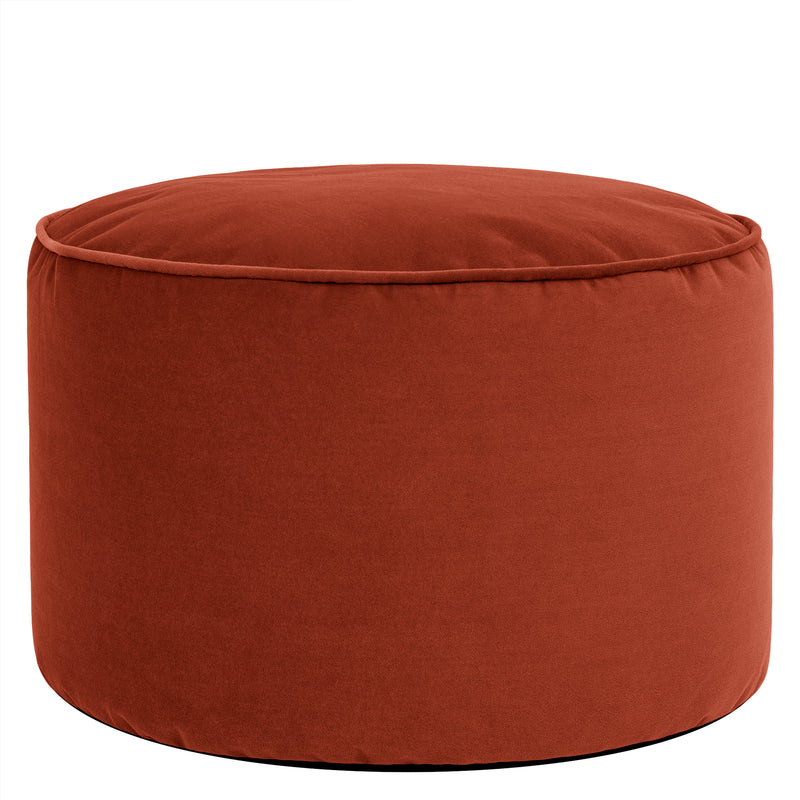 Pouf rond Milano en velours, terre cuite