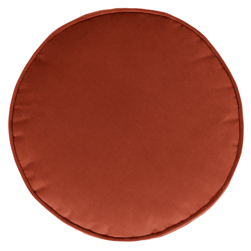 Pouf rond Milano en velours, terre cuite