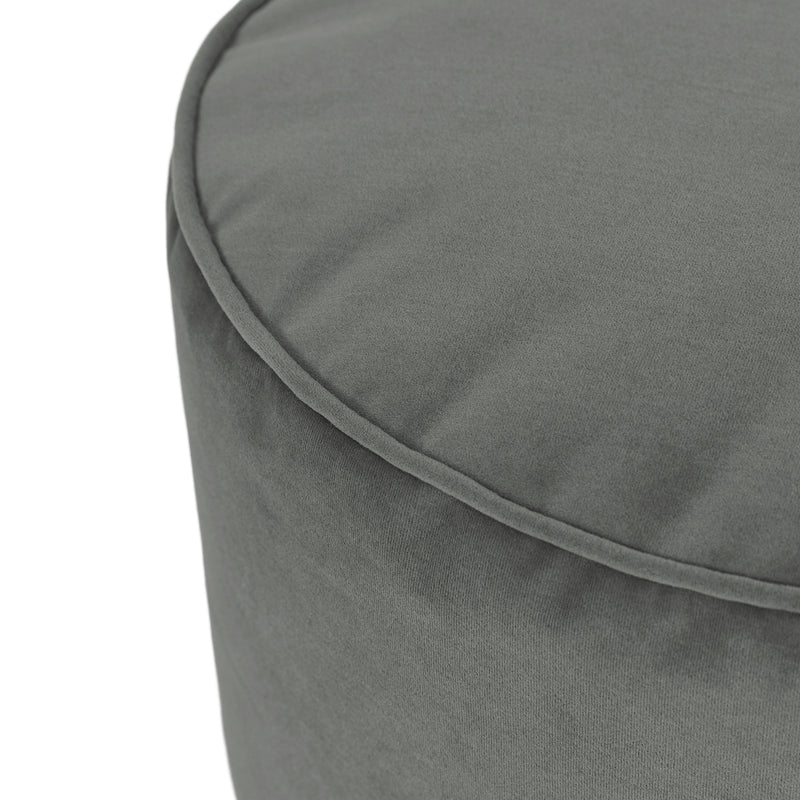 Pouf rond Milano en velours, gris anthracite