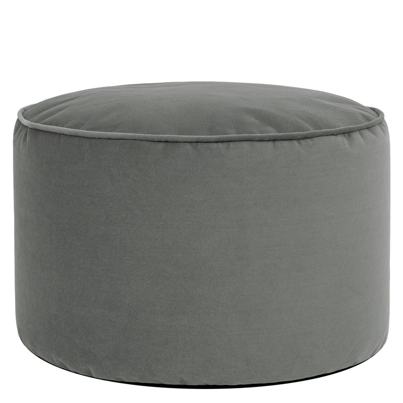 Pouf rond Milano en velours, gris anthracite