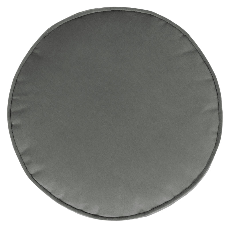 Pouf rond Milano en velours, gris anthracite