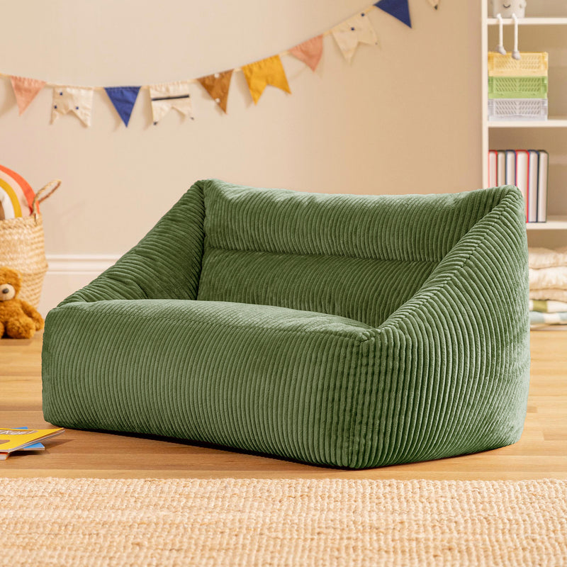 Canapé pouf pour enfant Cecilia Cord - Vert sauge