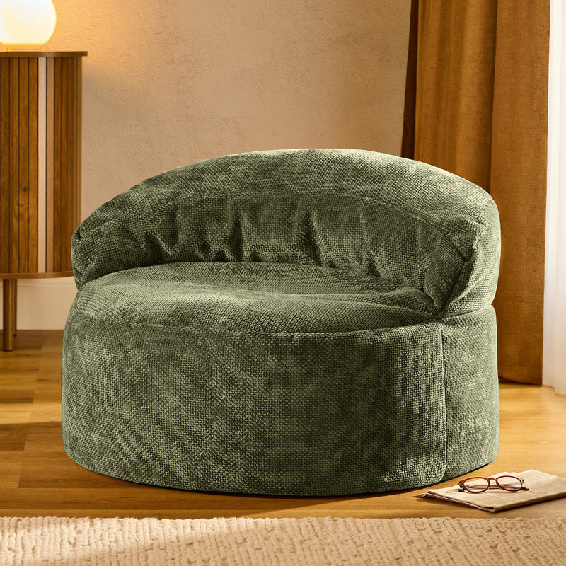 Orb Chenille Accent Chair Bean Bag - Olive Green