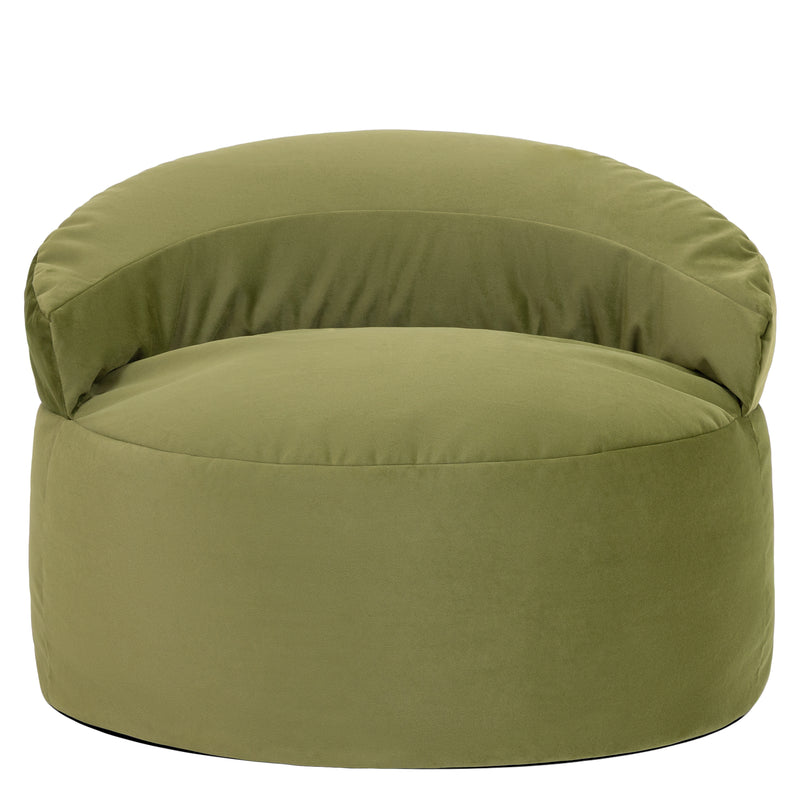 Orb Velvet Accent Chair Bean Bag - Olive Green