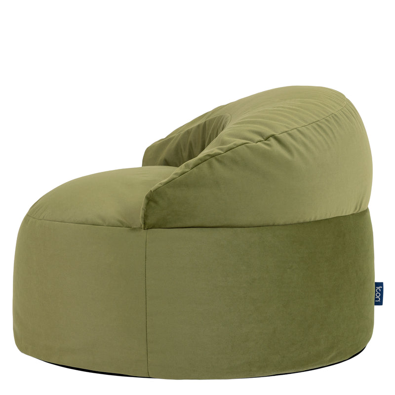 Orb Velvet Accent Chair Bean Bag - Olive Green