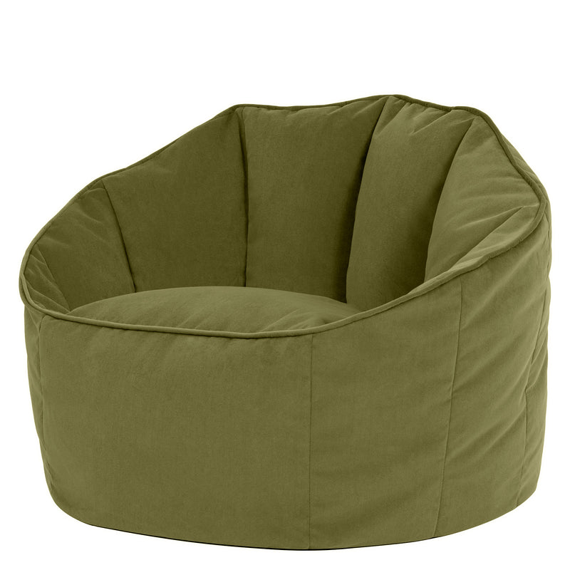 Fauteuil poire Sirena en velours, rose
