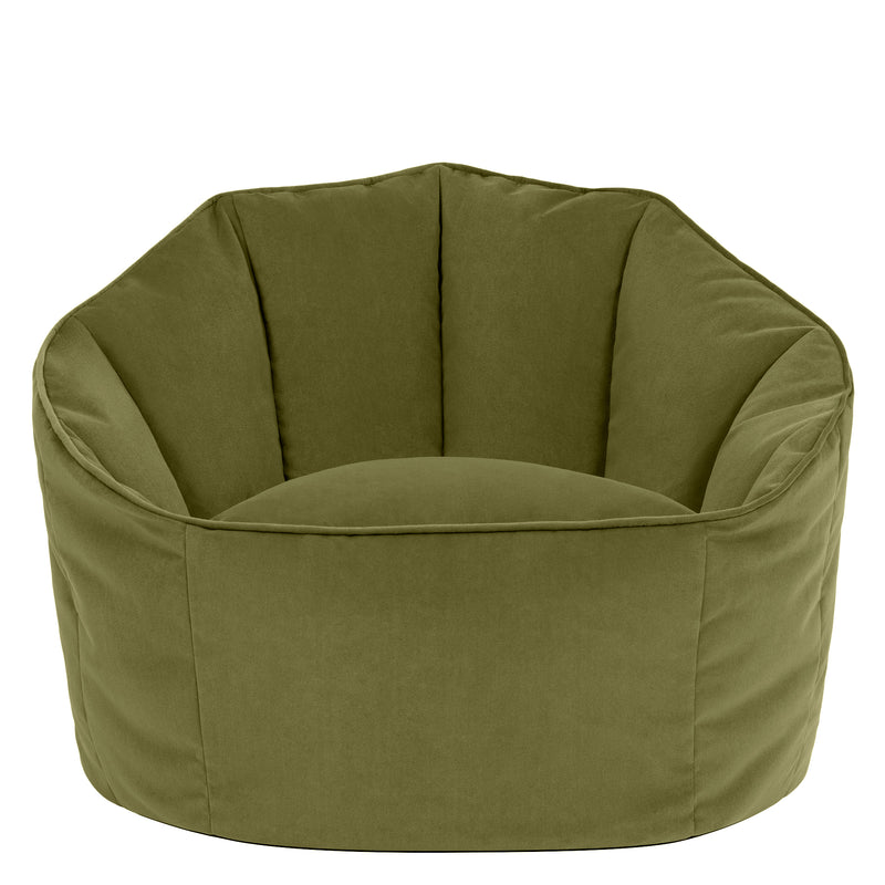 Fauteuil poire Sirena en velours, rose