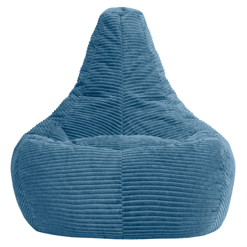 Pouf inclinable Dalton XL en velours côtelé - Bleu denim