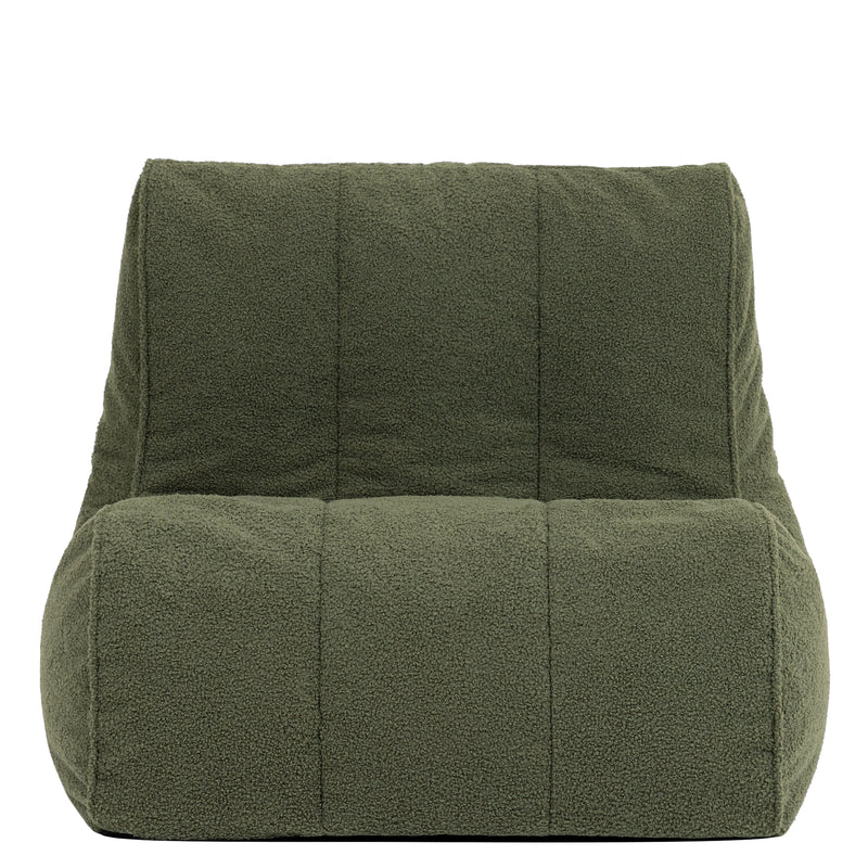 Swoop Bouclé Accent Chair Bean Bag - Olive Green