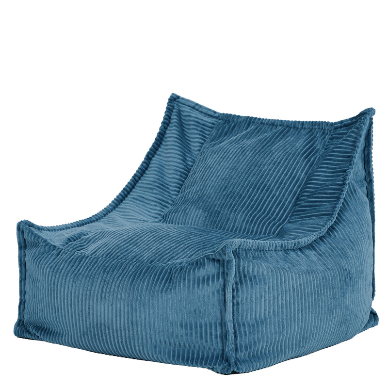 Pouf enfant Alto Cord - Bleu jean