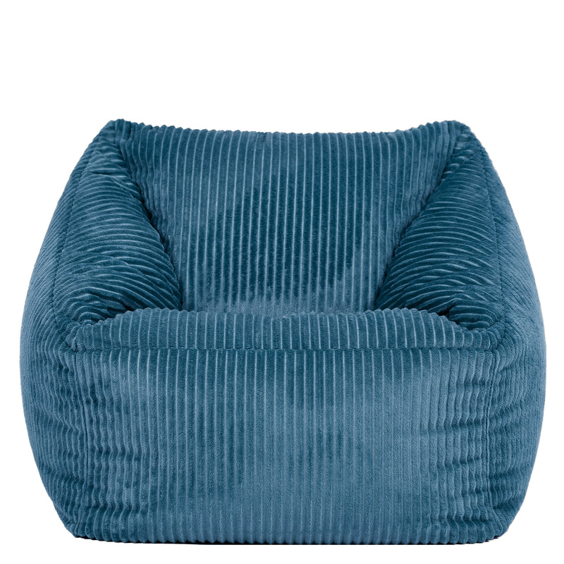 Fauteuil poire pour enfants Natalia à cordon - Bleu denim