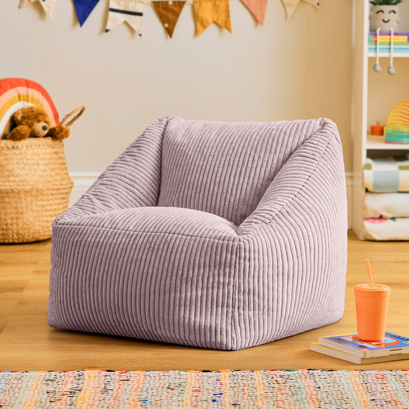 Fauteuil poire pour enfant Natalia en velours côtelé - Lavande