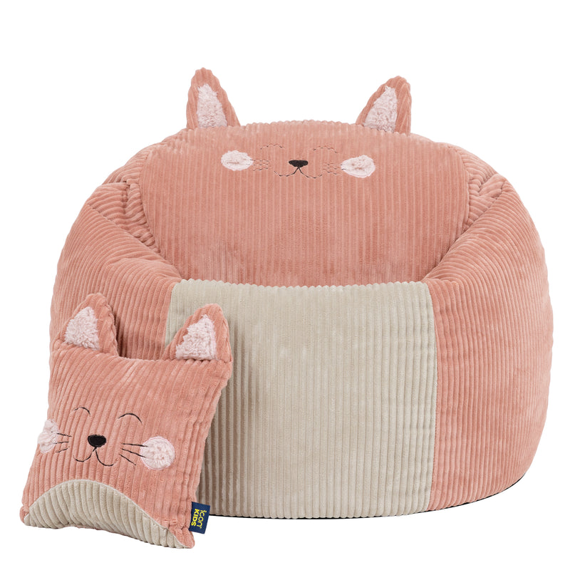 Pouf et coussin Cleo Cat pour enfants - Rose aurore