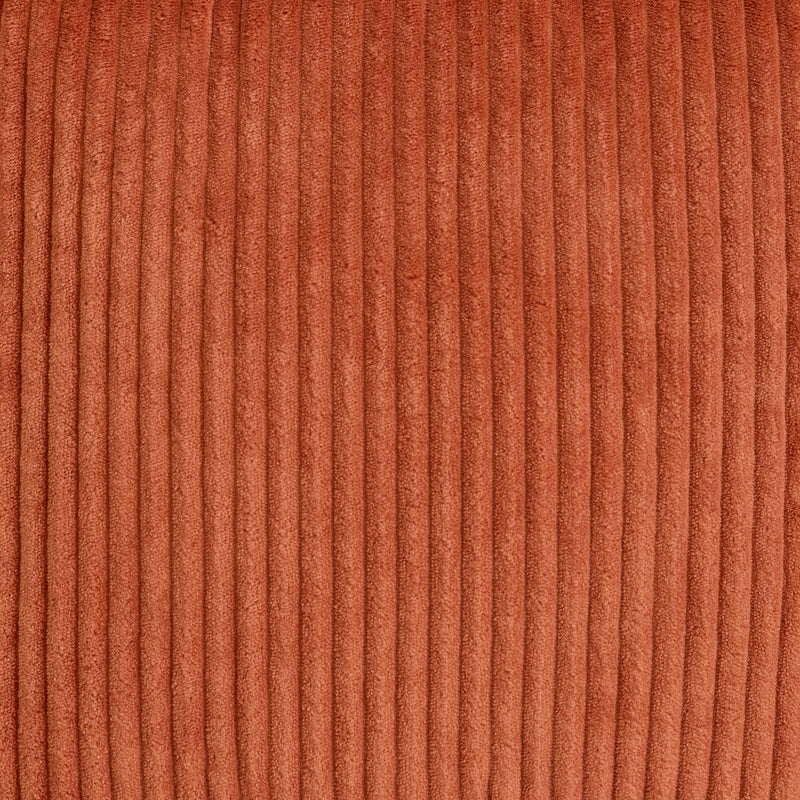 Petit repose-pieds carré en velours côtelé Amara - Terracotta