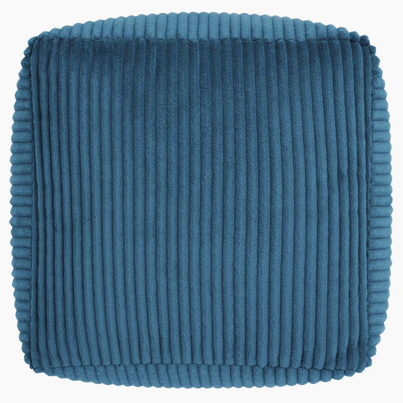 Petit repose-pieds carré en corde Amara - Bleu denim