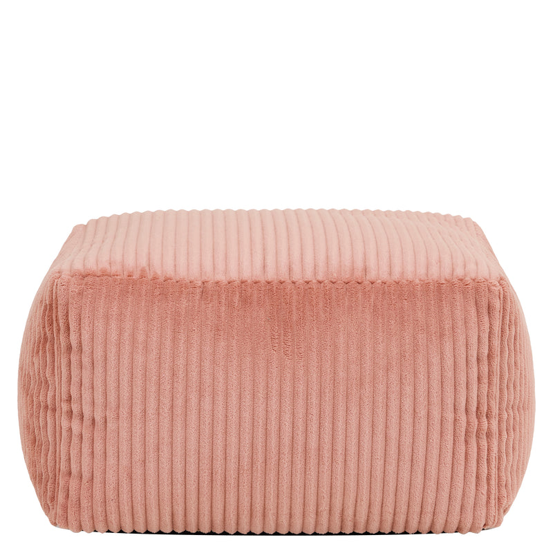 Petit pouf carré en velours côtelé Amara - Rose