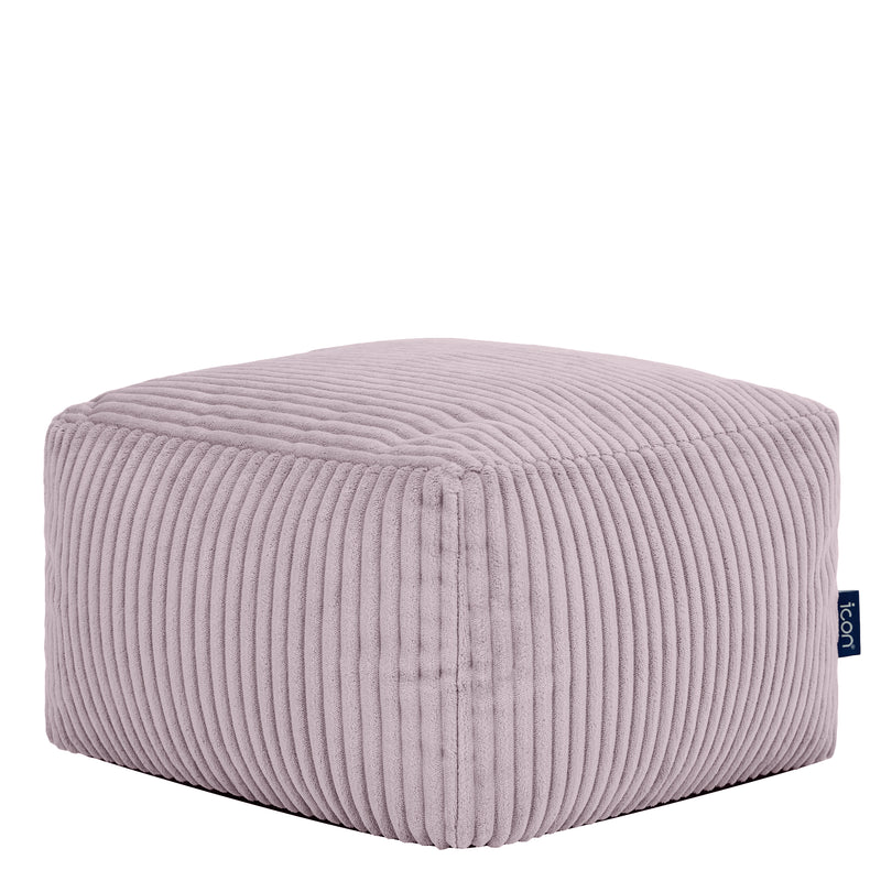 Pouf carré en velours côtelé Mini Amara - Lavande