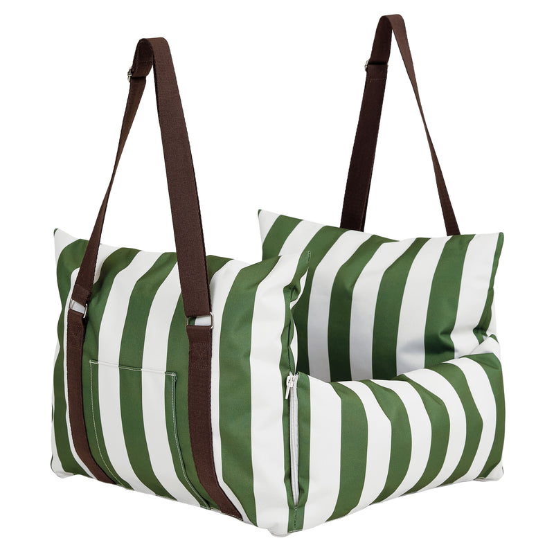 Pet Travel Bed - Small - Stripe Green