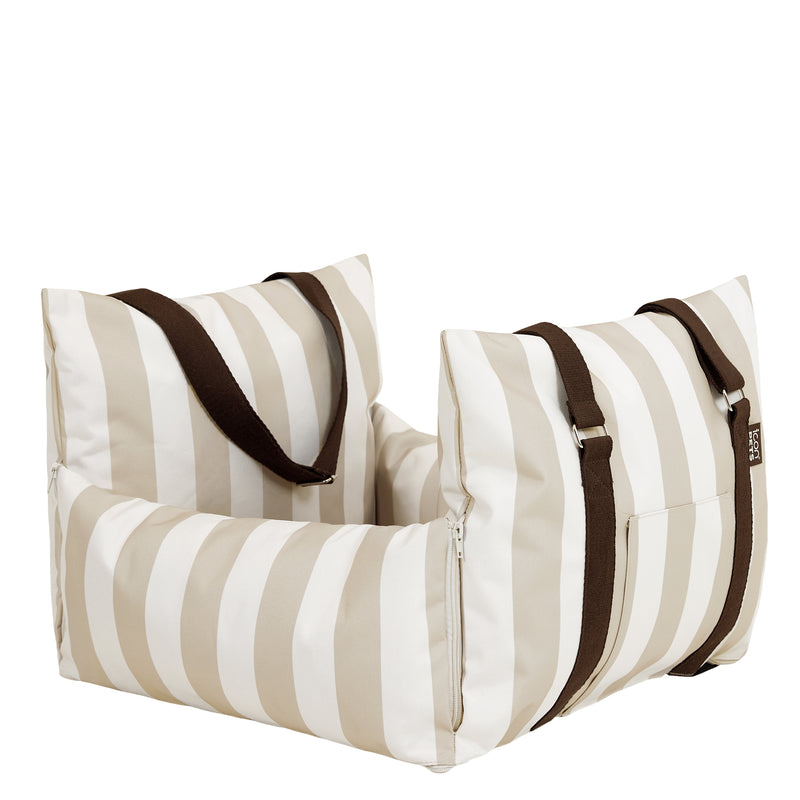 Pet Travel Bed - Small - Stripe Natural