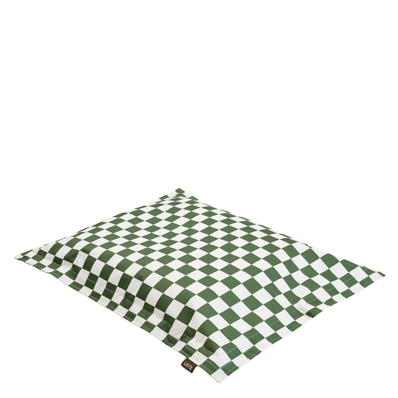 Pet Floor Cushion - Large - Checkerboard Stripe Sage Green