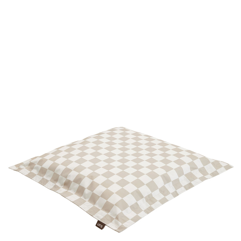 Pet Floor Cushion - Medium - Checkerboard Stripe Natural