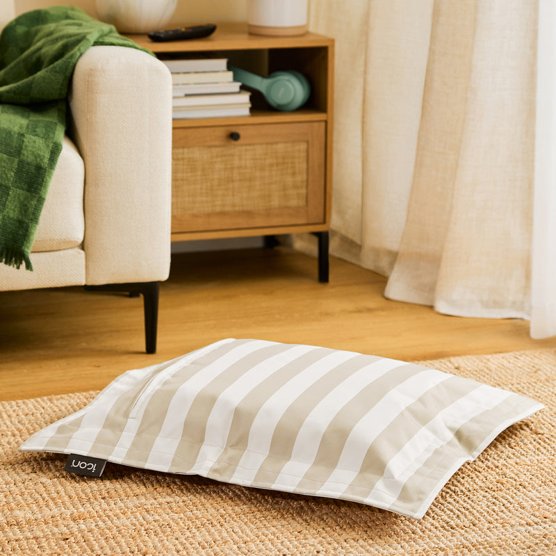 Pet Floor Cushion - Small - Checkerboard Stripe Natural