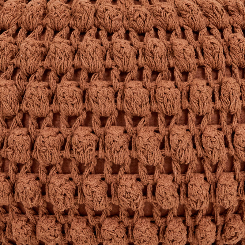 Pouf rond au crochet Riva Bobble - Terre cuite