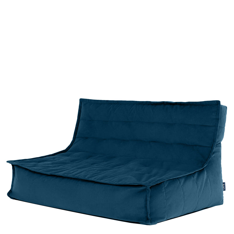 Kota Velvet Sofa Bean Bag - Ink Blue