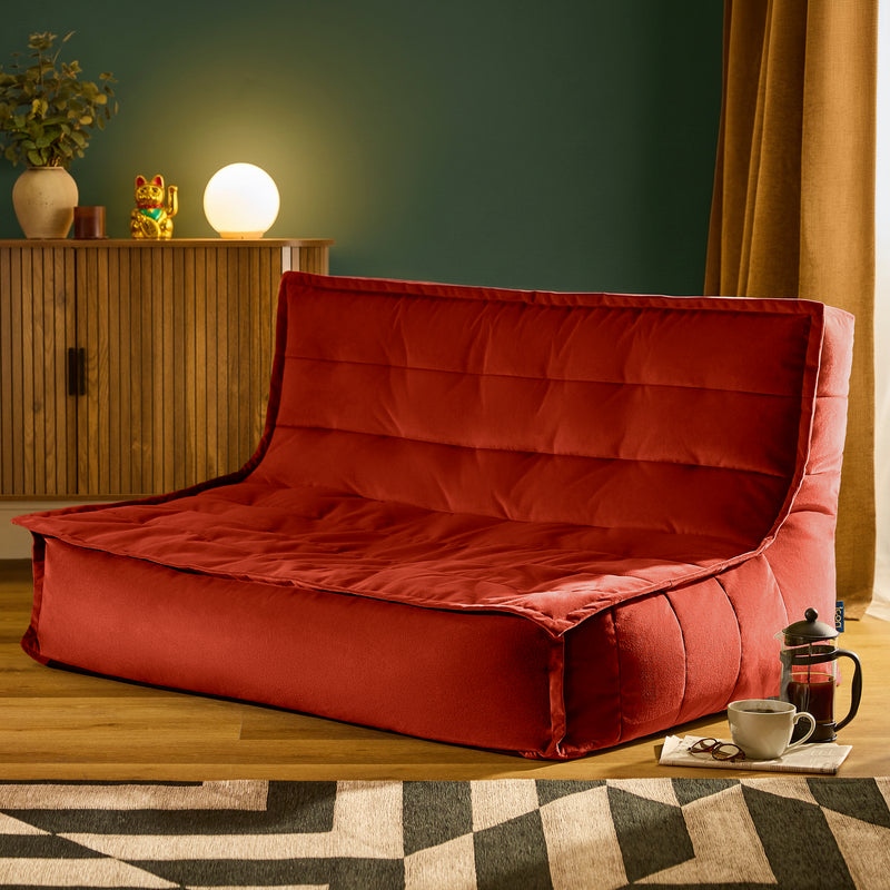 Kota Velvet Sofa Bean Bag - Spicy Terracotta