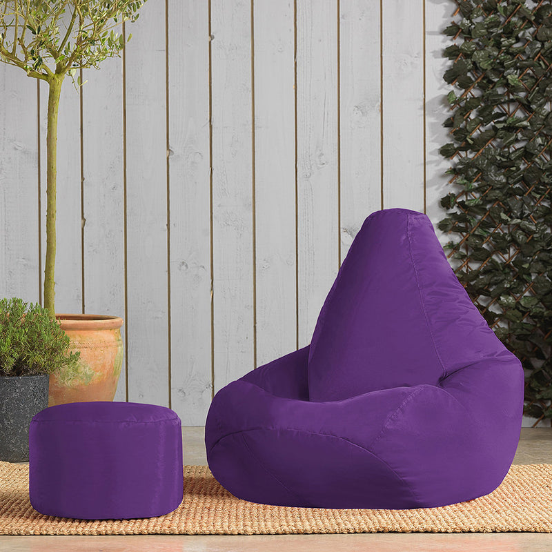 Pouf poire gamer dossier haut intérieur-extérieur - Violet
