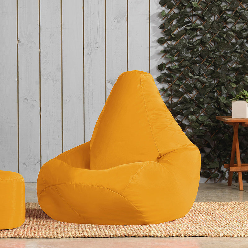 Pouf Gamer Dossier Haut Intérieur-Extérieur - Jaune Ocre