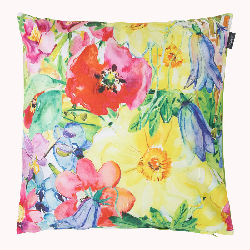 Coussin d'extérieur à fleurs, vert vif