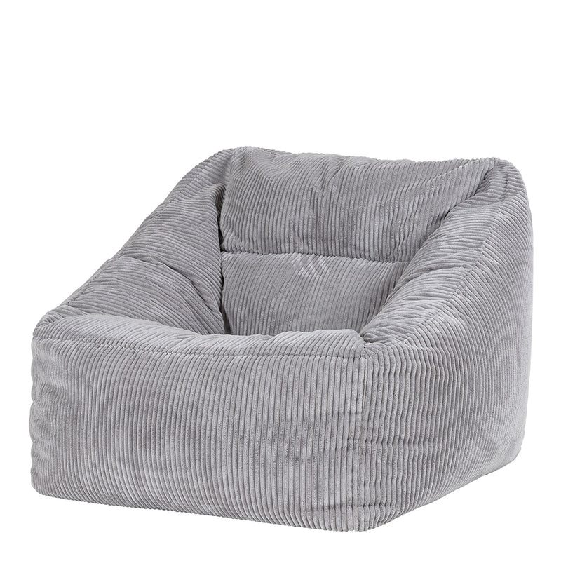 Fauteuil poire Natalia en velours côtelé, gris