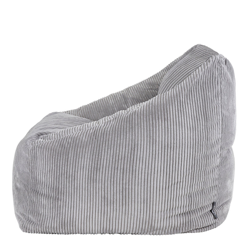 Fauteuil poire Natalia en velours côtelé, gris